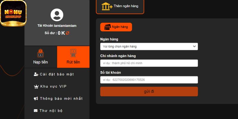 Điều kiện để thực hiện giao dịch rút tiền Nohu