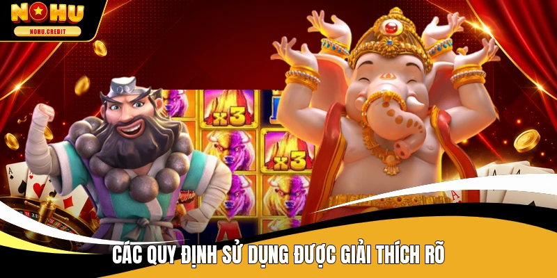 Các quy định sử dụng được giải thích rõ