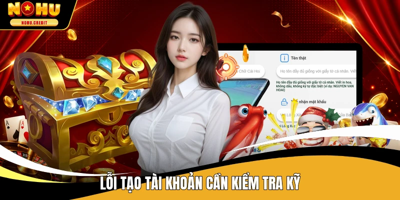 Lỗi tạo tài khoản cần kiểm tra kỹ